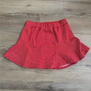 Timing Red and White High-Low Skater Skirt